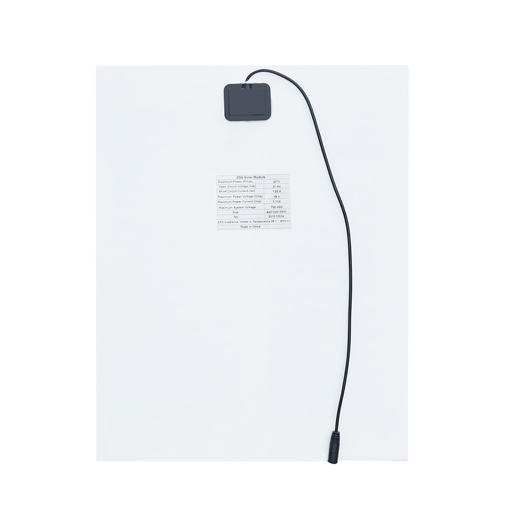 20 W Flexible Solar Panel with Alligator Cable