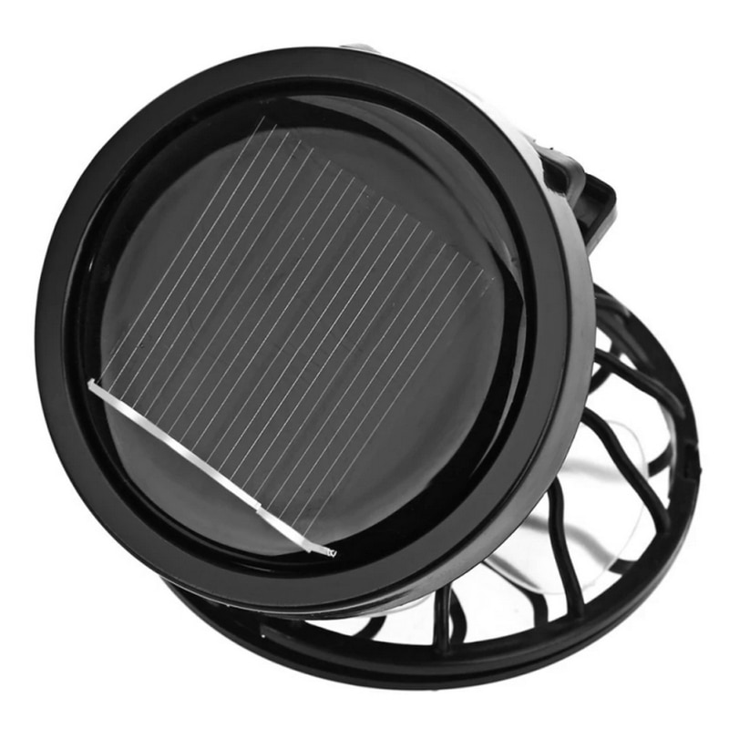 Black Round Clip On Solar Fan