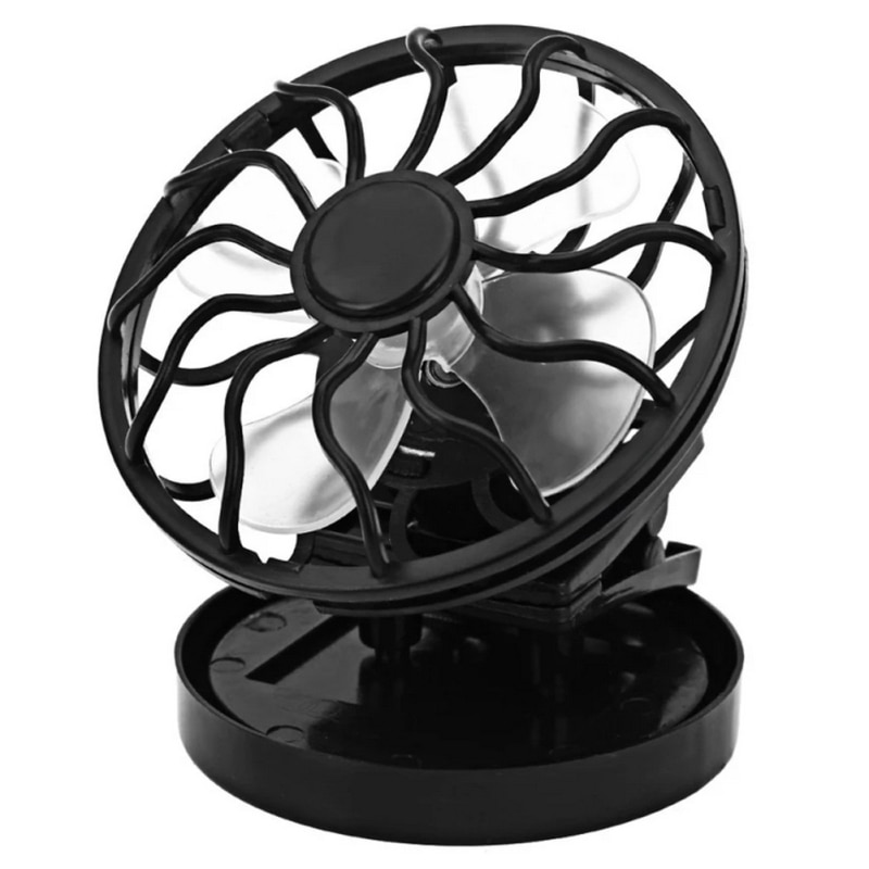 Black Round Clip On Solar Fan