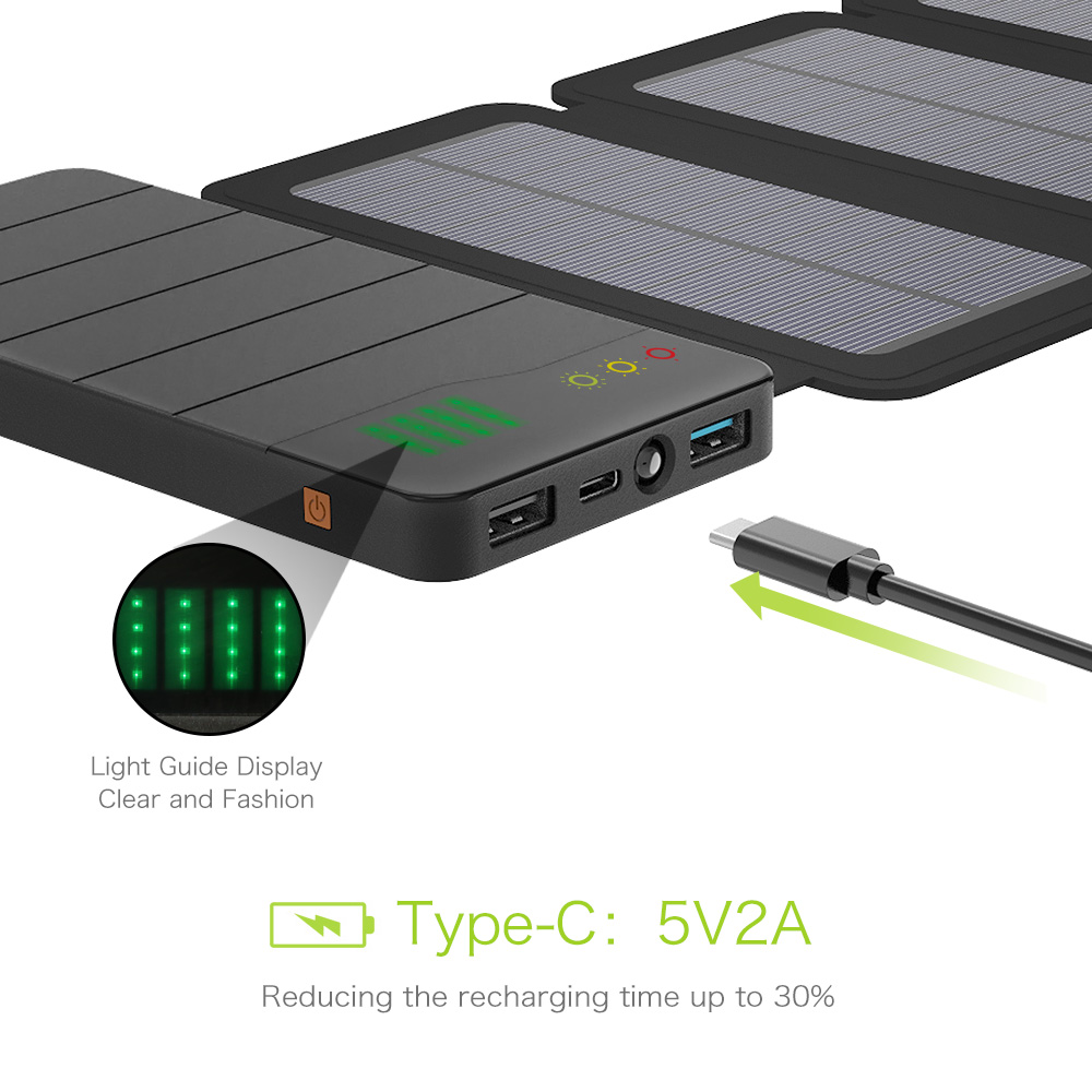 Waterproof Solar Charger Power Bank 10000 mAh