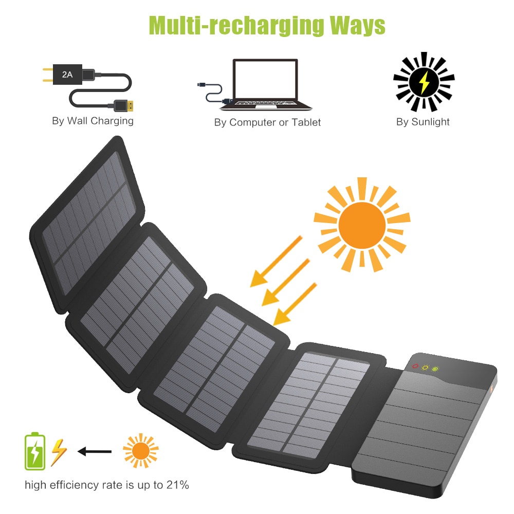 Waterproof Solar Charger Power Bank 10000 mAh