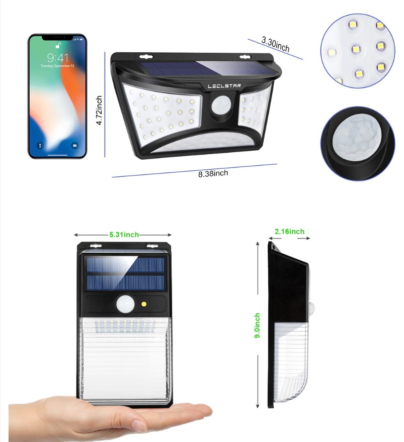Solar Power LED Outdoor Light with Motion Sensor