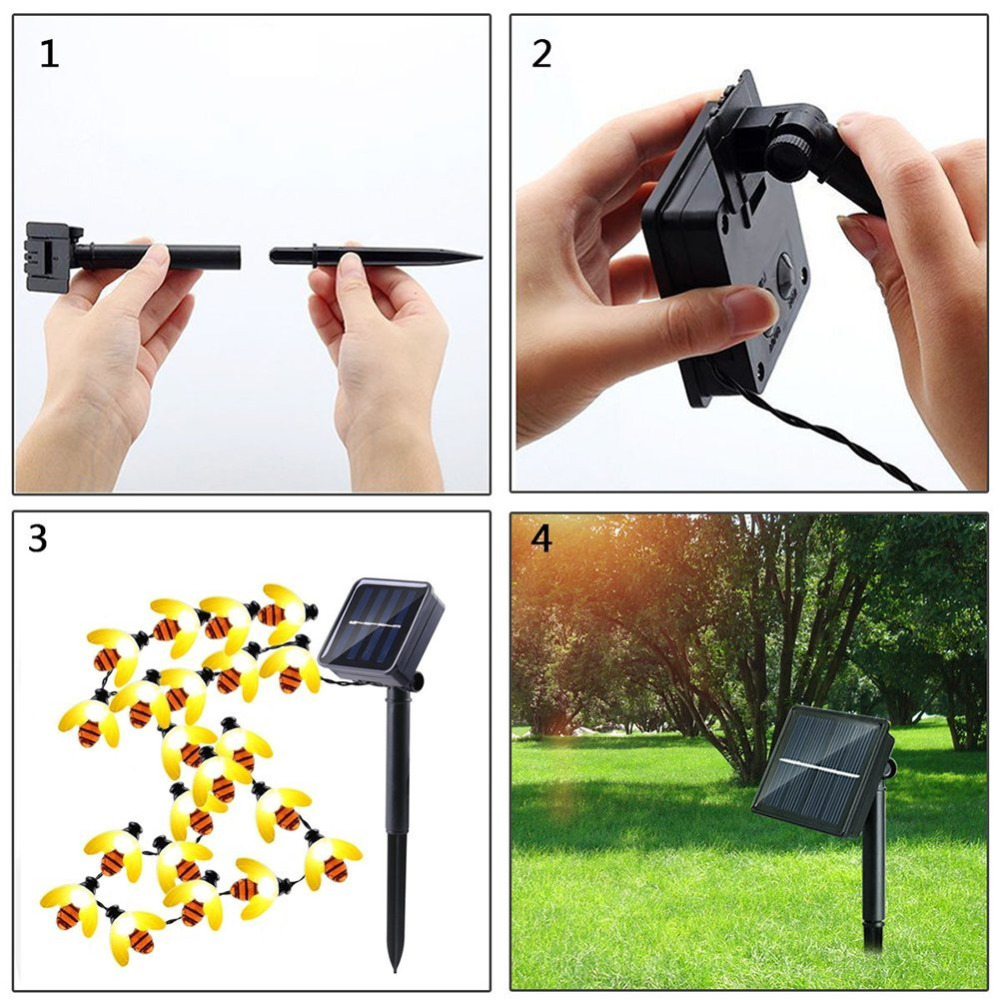 LED Solar String Lights in Shape of Bees