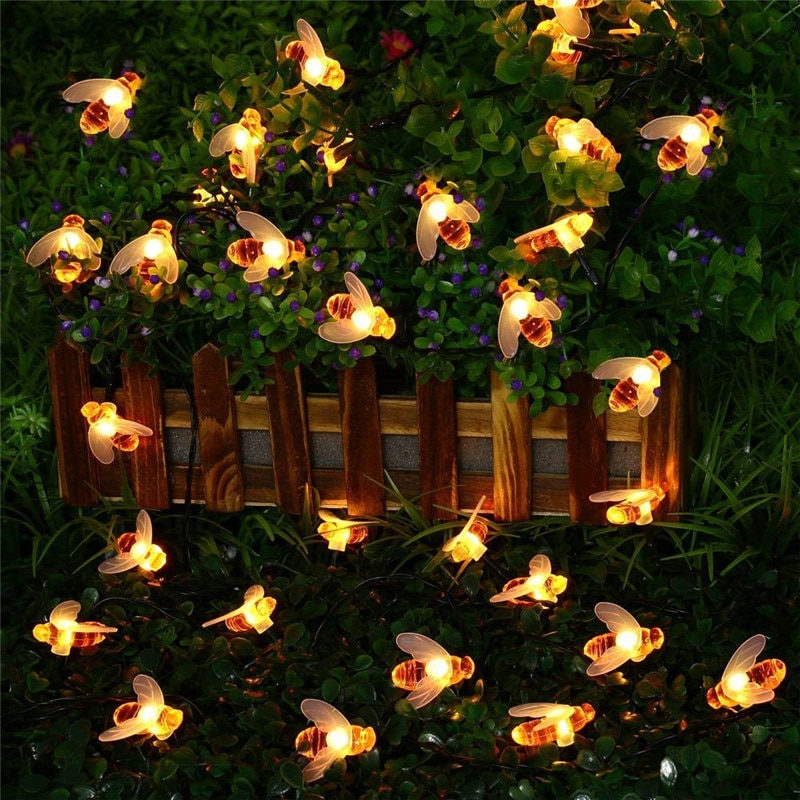 LED Solar String Lights in Shape of Bees