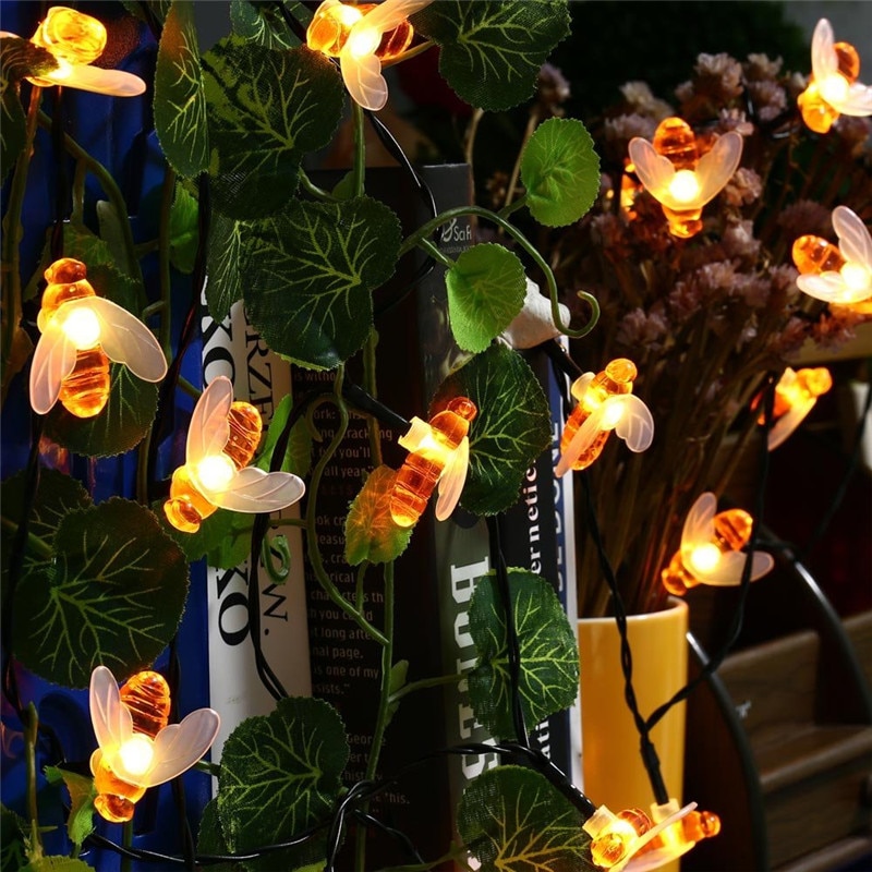 LED Solar String Lights in Shape of Bees