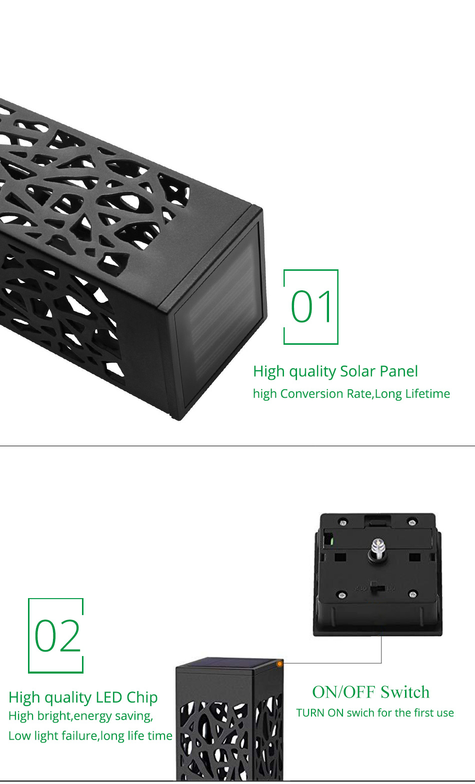 Modern Wedge Solar Plastic Lawn Lamp