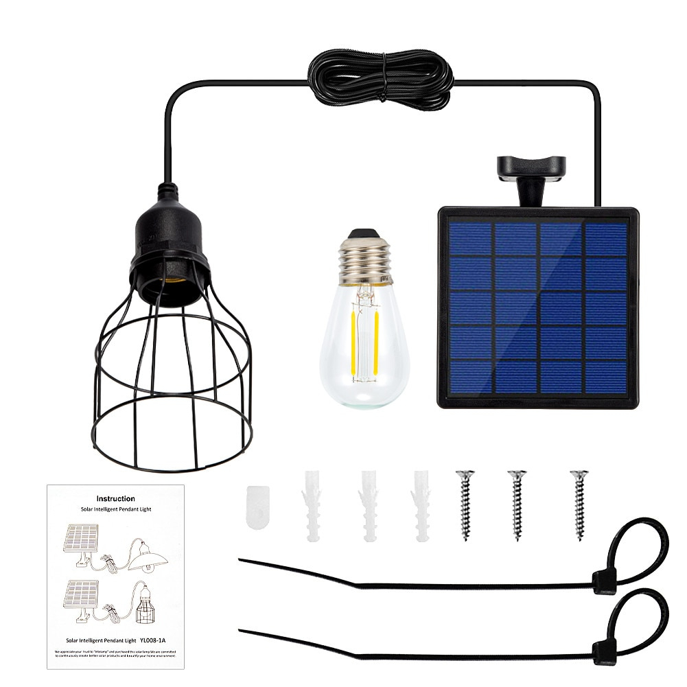 Waterproof Solar Garden Pendant Light with Bulb
