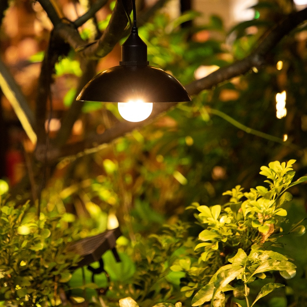 Waterproof Solar Garden Pendant Light with Bulb