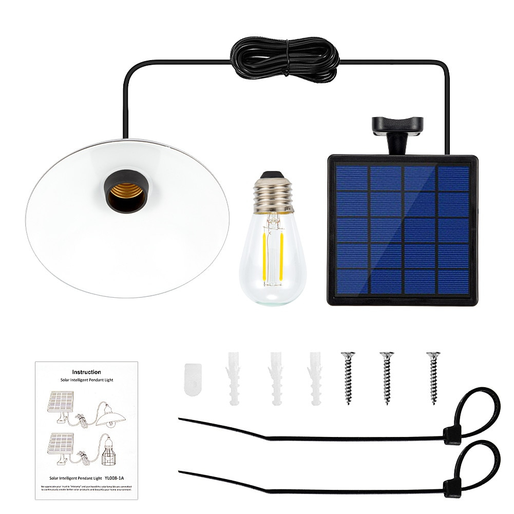 Waterproof Solar Garden Pendant Light with Bulb