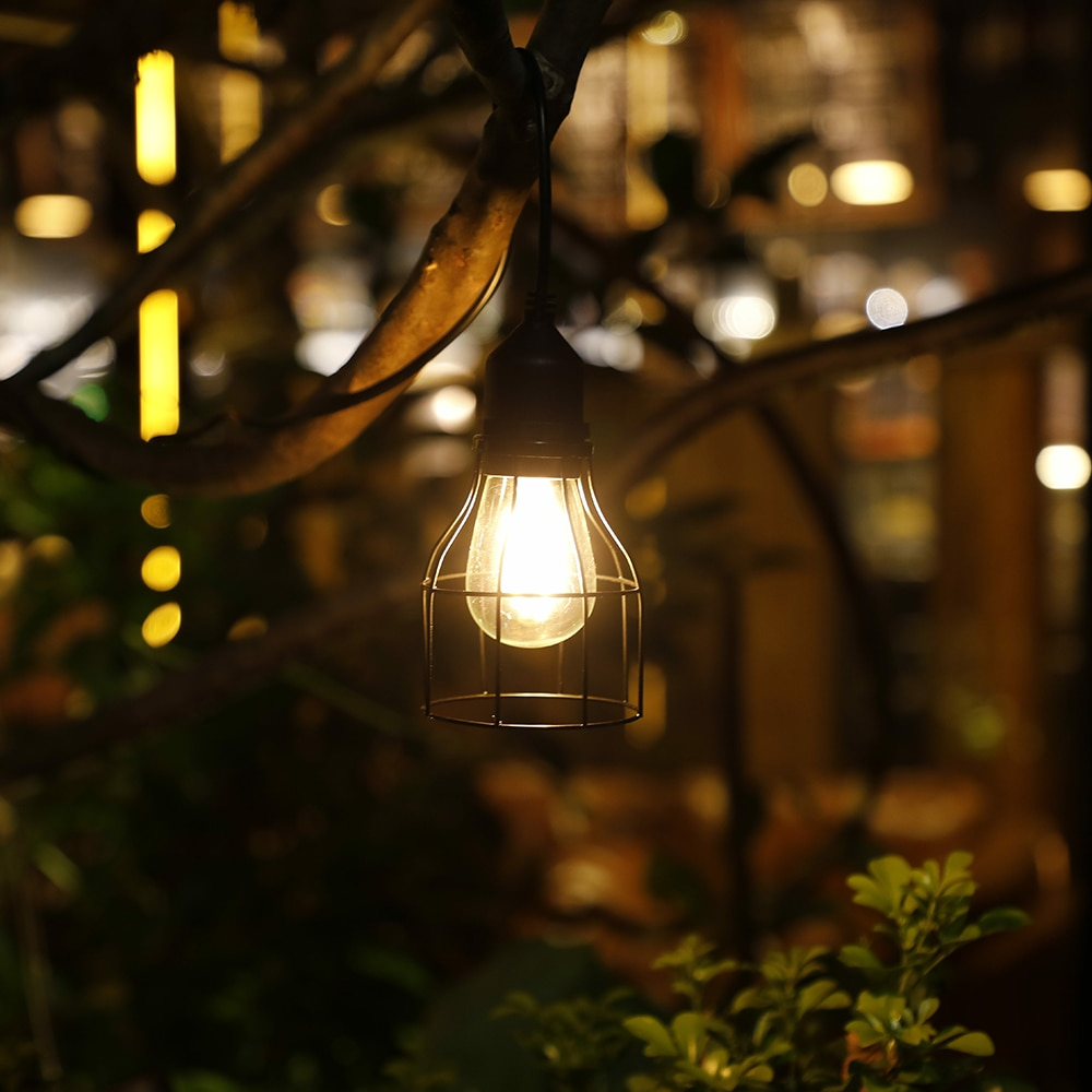 Waterproof Solar Garden Pendant Light with Bulb