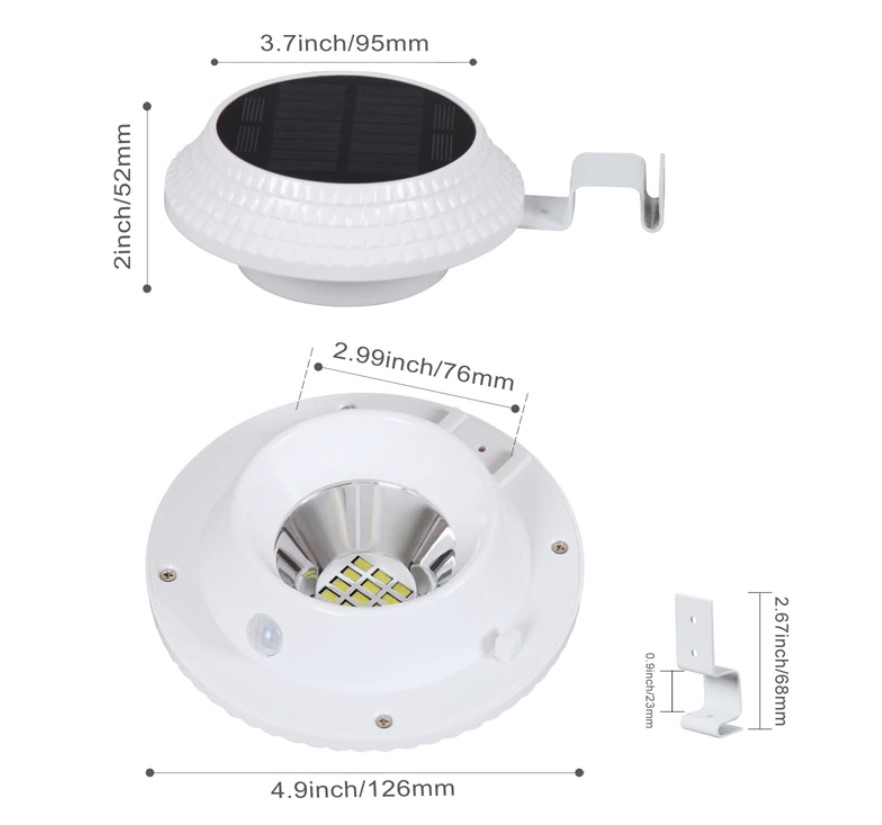 Solid White Design Solar Power Outdoor Light